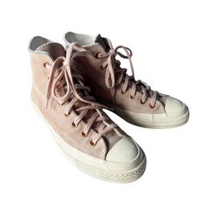 Converse All Star Chuck Taylor 70 Hi Suede Fable Pink Sneakers Women's Sz 9.5